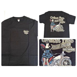 Harley-Davidson Tshirt Large Pin up Chick Alaska Skagway Chilkoot Pass 2012 Lg